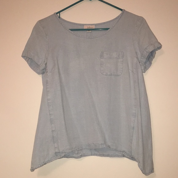 J. Jill denim chambray pocket top - Picture 1 of 4